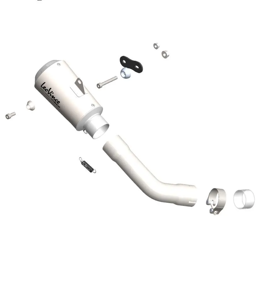 Exploded view of the LeoVince 15204T exhaust assembly
