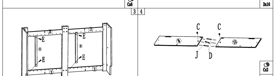 Steps 3-4: Top shelf assembly