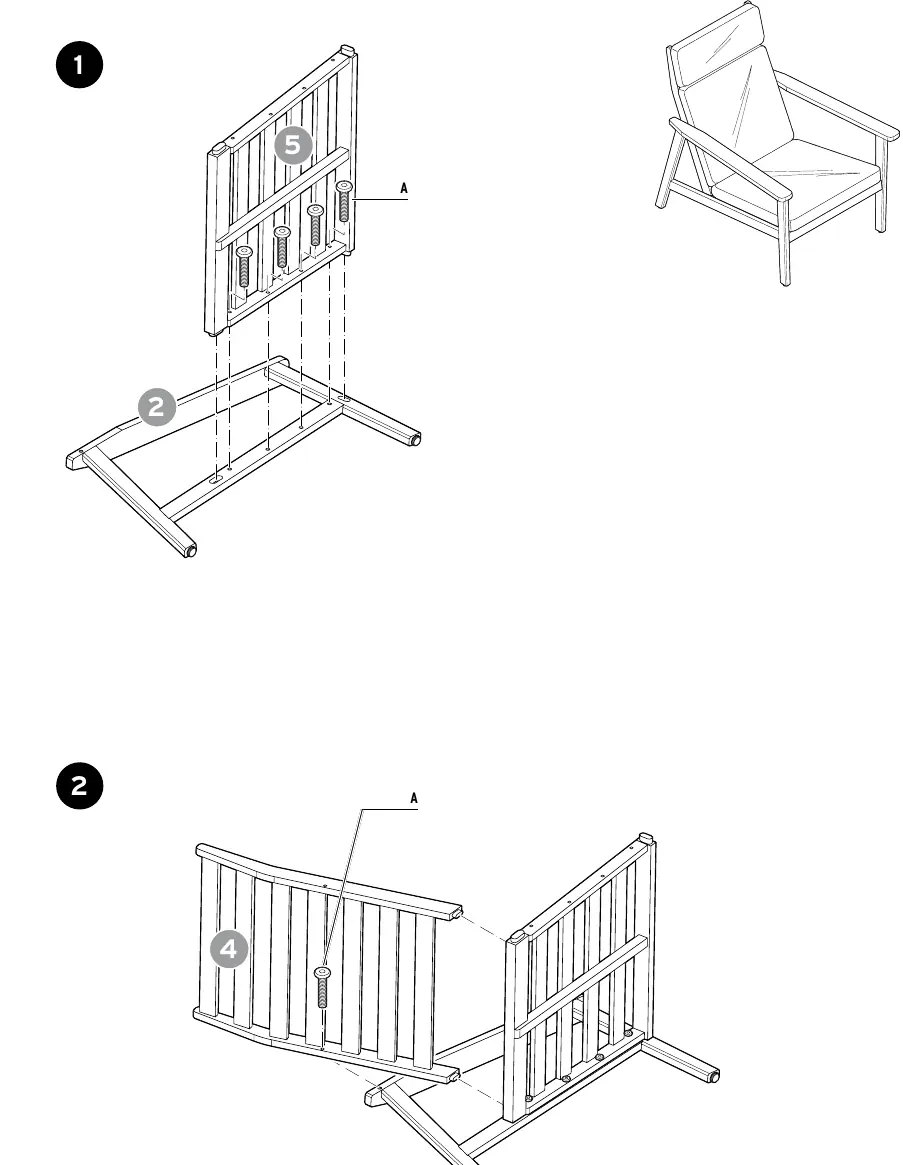 Chair assembly steps 1 and 2