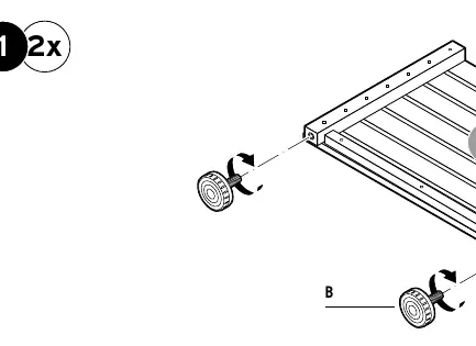 Step 1: Attaching feet to the planter base.
