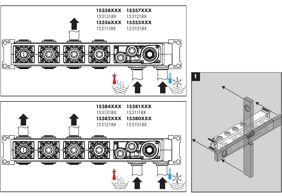 Installation examples for the basic set
