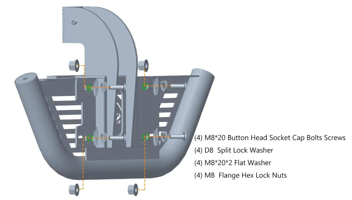 Assembly diagram for mounting brackets.