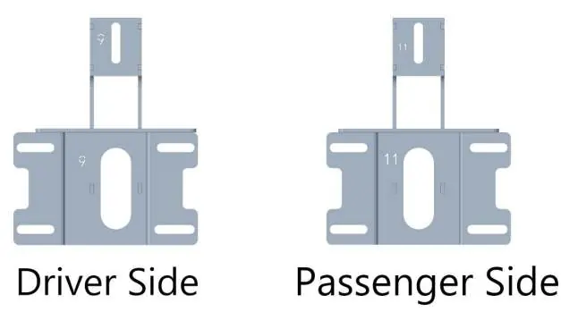 Bracket identification: 9 for driver side, 11 for passenger side.