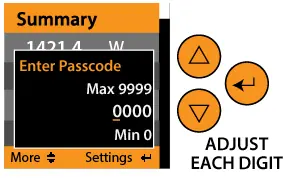 Passcode entry screen