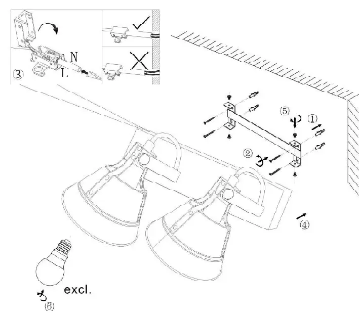 Mounting and wiring diagram