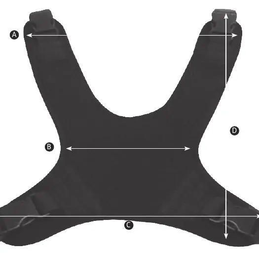 Butterfly Harness measurement points