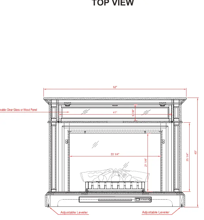 Front view dimensions