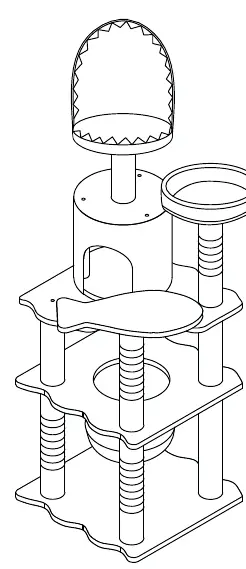 Yaheetech 155cm Ocean Themed Cat Tree