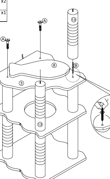 Step 4: Attaching the fish-shaped platform.
