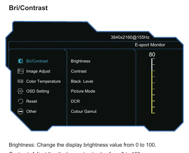 OSD Menu interface
