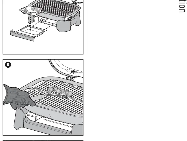 Cleaning the grill components