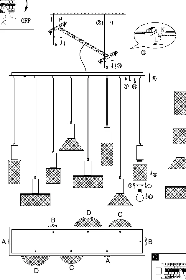 Assembly and wiring diagram