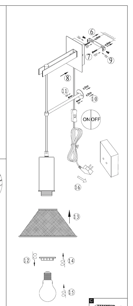 Version B mounting and wiring sequence