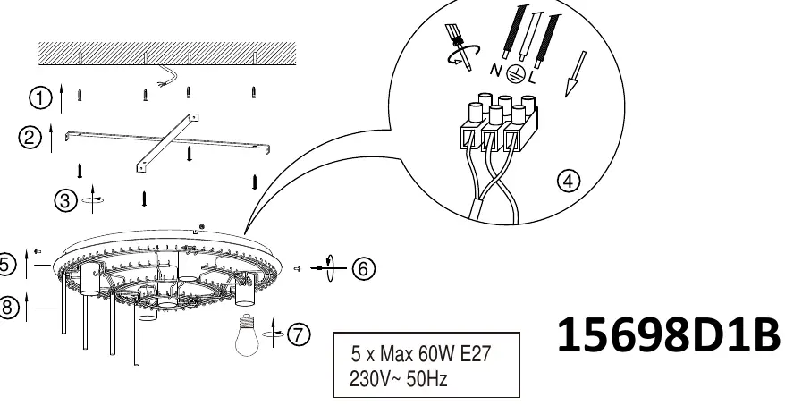 Wiring and mounting diagram