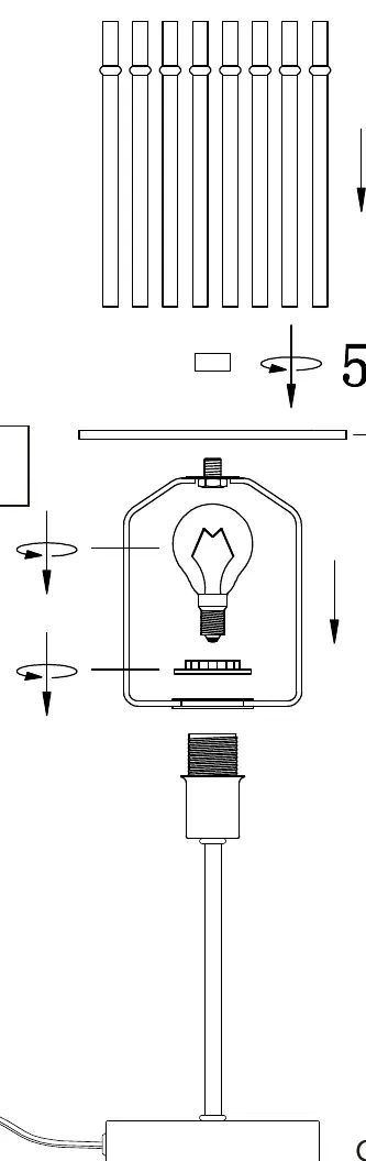Assembly diagram for the 15698TB table lamp