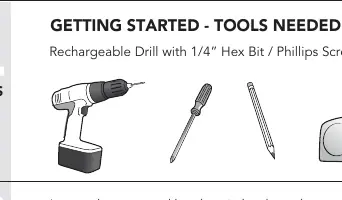 Tools needed for installation