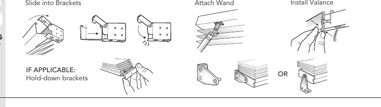 Final installation steps including sliding into brackets and attaching hold-downs