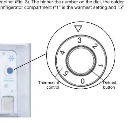 Thermostat control dial (Fig. 3)