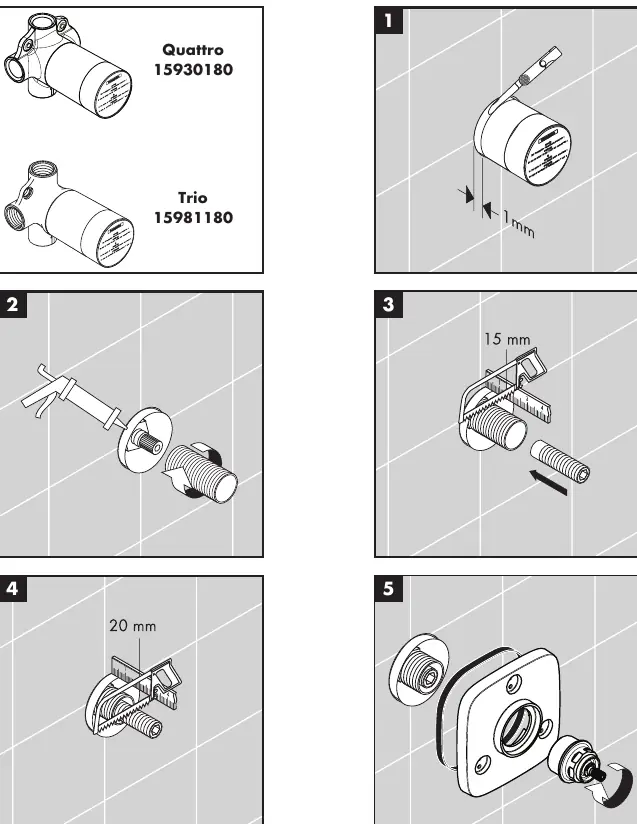 Assembly sequence for the diverter valve finish set