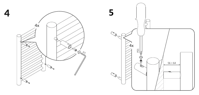 Assembly of the mounting bracket components.