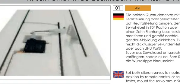Aileron servo installation steps