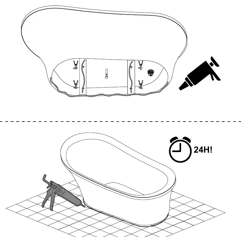 Sealing the bathtub base
