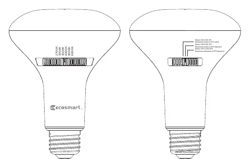 Bulb switch configuration for color temperature and motion sensor modes.
