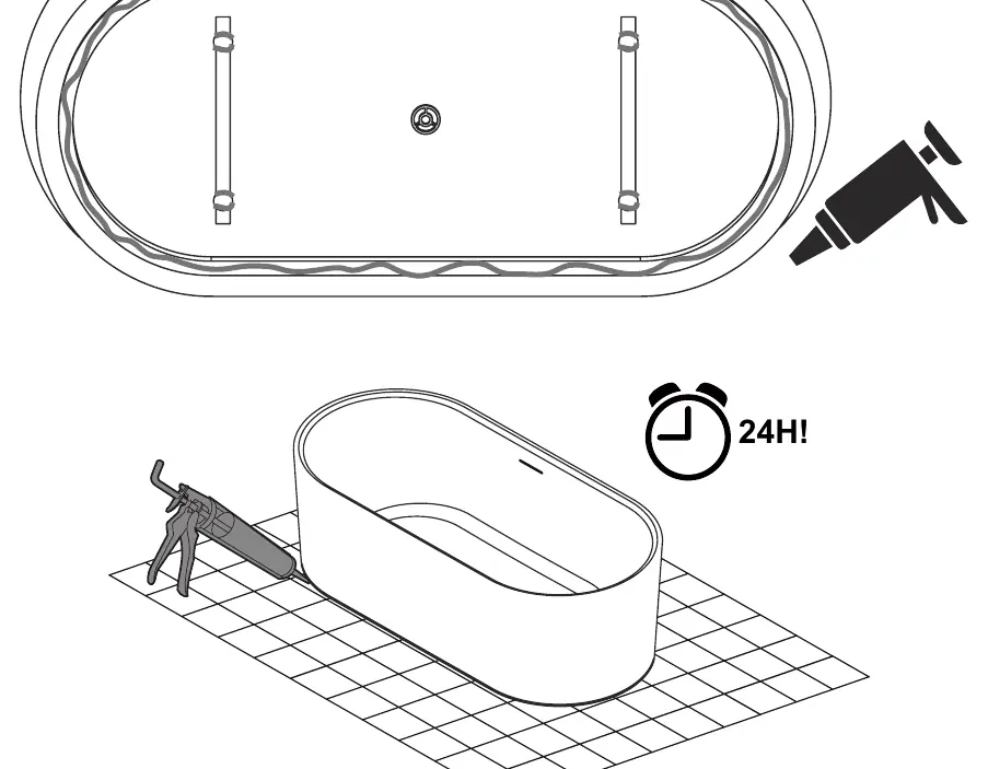 Sealing the bathtub to the floor