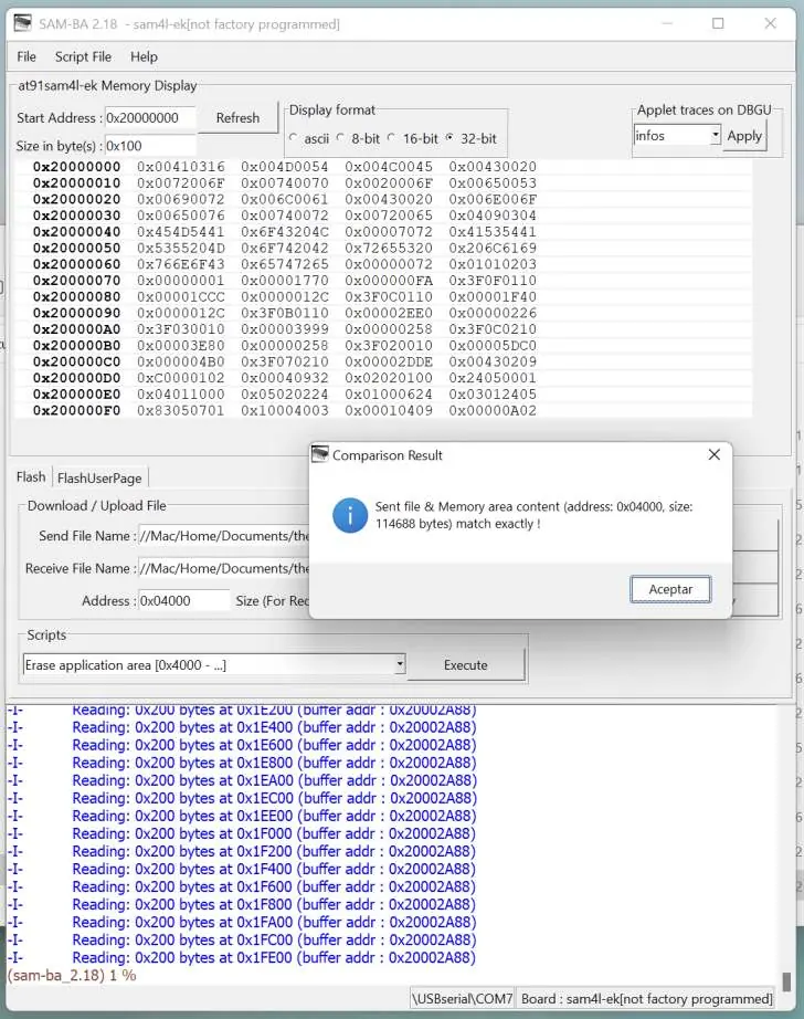 Comparison result window