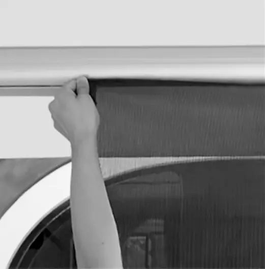Sliding the poly-cord into the awning track