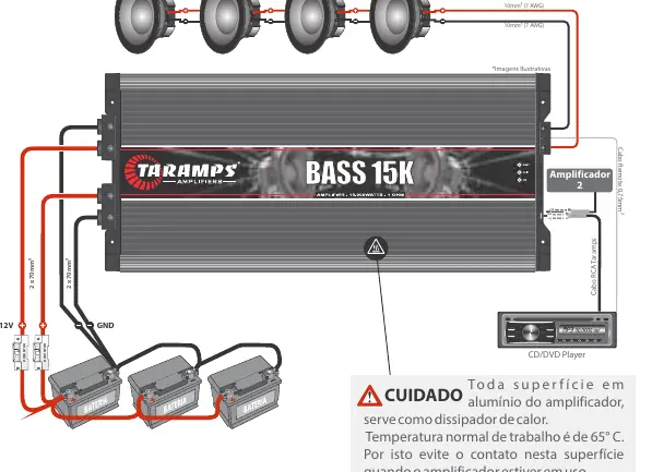 Wiring diagram for the BASS 15K amplifier.