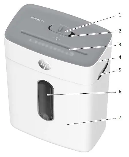 General view of the shredder components
