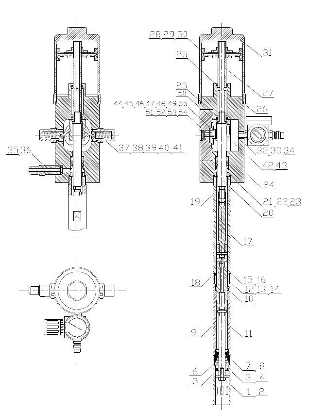 Cross-section diagram of the pump mechanism