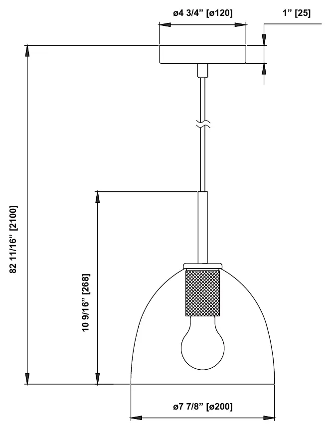 Dimensions of the Romina Pendant Light