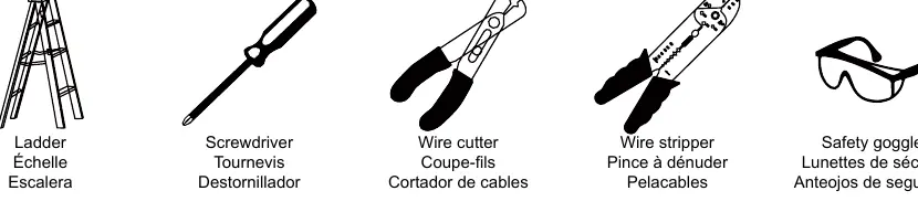 Tools required for installation
