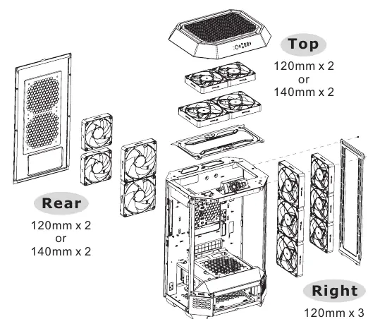Air cooling fan placement