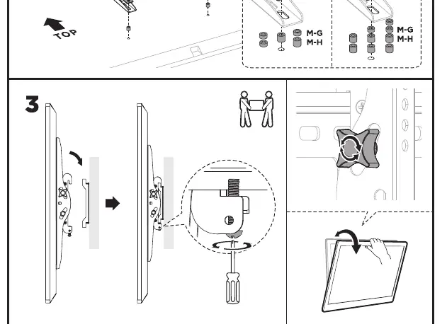 Step 3: Hanging and securing the TV