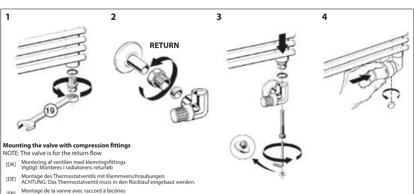 Mounting the valve on threaded pipe