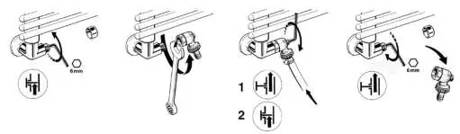 Filling the radiator using Danfoss drain cock adaptor