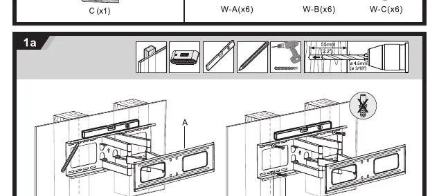 Step 1a: Wood stud installation procedure.