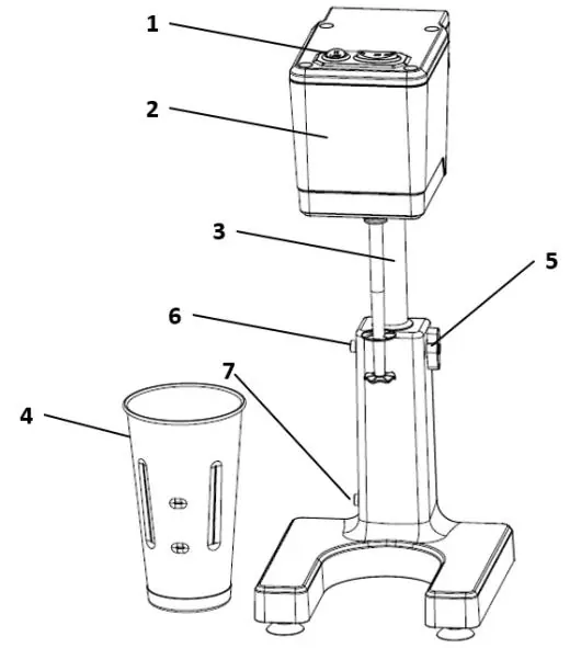 Diagram of the drink mixer components