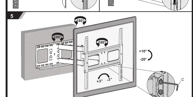 Tilt, swivel, and level adjustments