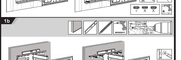 Concrete or brick wall installation steps