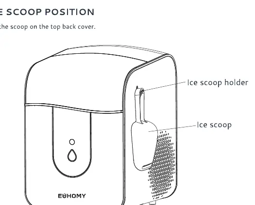 Ice scoop position