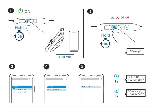 Bluetooth pairing sequence