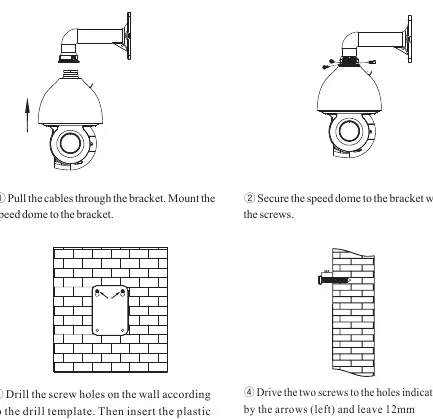 Speed dome mounting steps