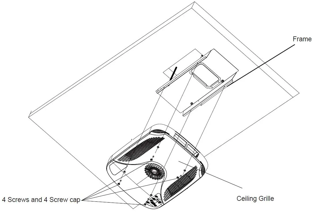 Securing the ceiling grille