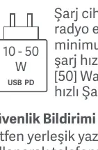 Charging power requirements.
