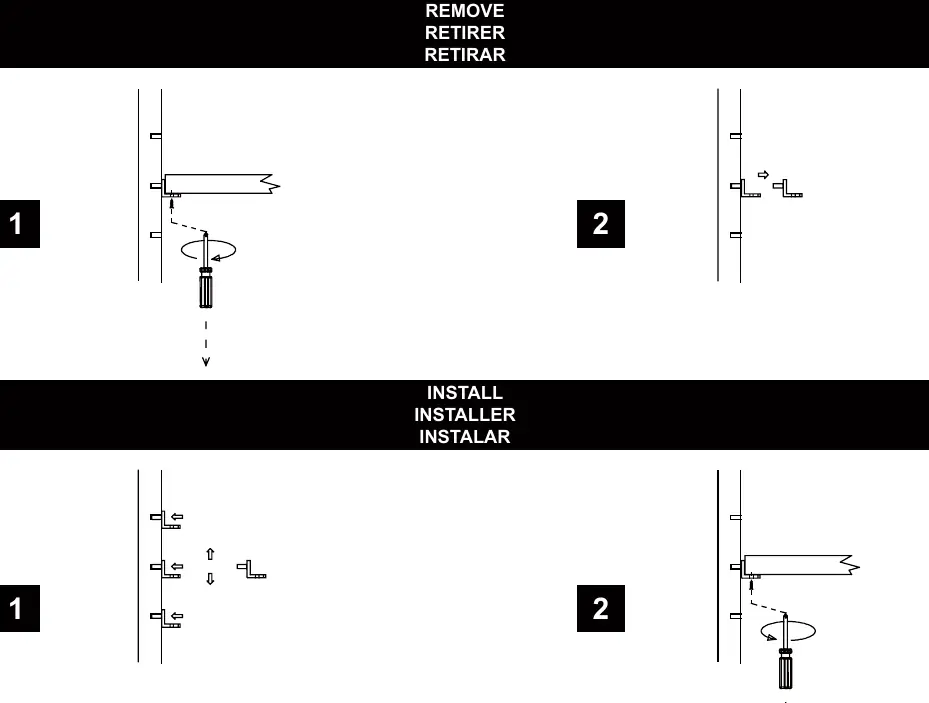 Shelf removal and installation