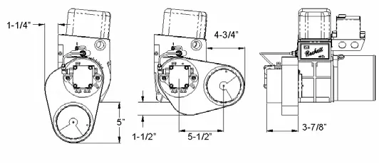 Dimensional reference for AIRBOOT™ installation on the burner housing.